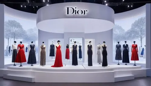 dior fashion exhibition stall design with solid background,dress shop,display window,fashion dolls,dress walk black,designer dolls,display,dowries,shop-window,universal exhibition of paris,a museum ex
