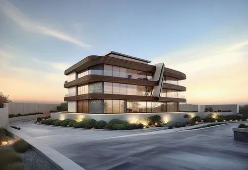 a modern house with a lot of windows on the roof,penthouses,damac,3d rendering,modern architecture,modern house,residencial,revit,dunes house,residential tower,renderings,skyscapers,sky apartment,rend