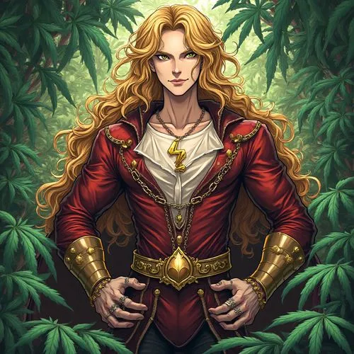 out lined alice in wonderland shazam kazam wam bam emoji face anime male warrior lingerie inspired gothic colonial clothing armor outfit full body marijuana leaf record background
,a character is in t