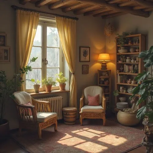 A cozy,living room,terrier