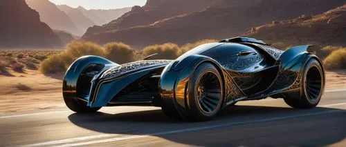 red roadster speed train style mad max monster truck batmobile, its powerful body armor carved out ripping through the jagged canyon floor, with its intricate lattice diagram pointing toward the viewe
