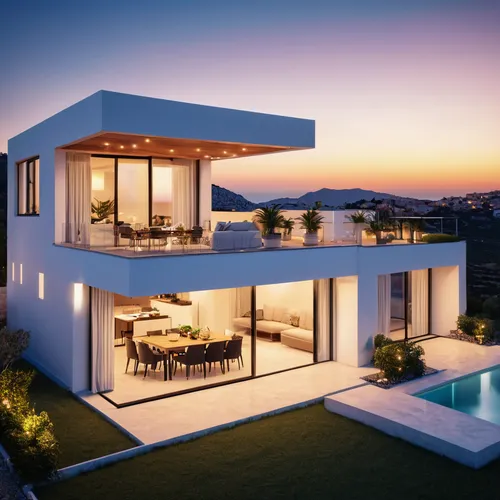 casa moderna, terraza, casa cubica, estilo Mediterráneo, atardecer, leds,modern house,luxury property,holiday villa,smart home,modern architecture,beautiful home,villas,luxury real estate,luxury home,