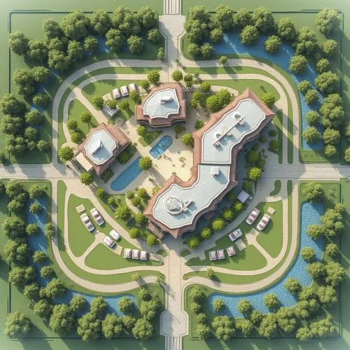 Design a project called "Senior City" aimed at accommodating elderly people. The "Senior City" should feature a comprehensive space for advanced age individuals, including: parking lots, bus stops, mu
