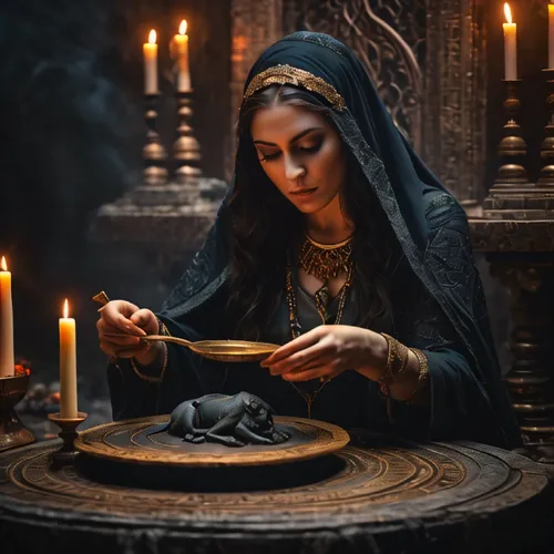 candlemaker,candlemas,woman praying,praying woman,black candle,the witch,the prophet mary,offering,fortune telling,seven sorrows,priestess,divination,celebration of witches,girl praying,fortune teller