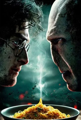 a piece of noodle,a poster with two guys eating spaghetti,spagnuolo,ragetti,borgetti,spaghettios,spaguetti,spaghettini,megafight,pasta,spagat,poa,spag,pepper and salt,spaghetti,feast noodles,gemelli,s