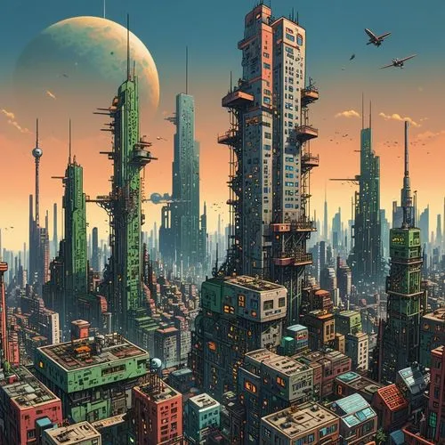 "A realistic cyberpunk futuristic architectural scene in the style of Lebbeus Woods. The scene depicts Asian city slum in a dystopian urban landscape with towering, deconstructed structures blending m