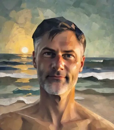 male portrait in oil paints in the style of expressionism by Amedeo Modigliani, flat with small gradients and light volume, oil, impasto painting with elements of abstraction. Stylized and simplified 
