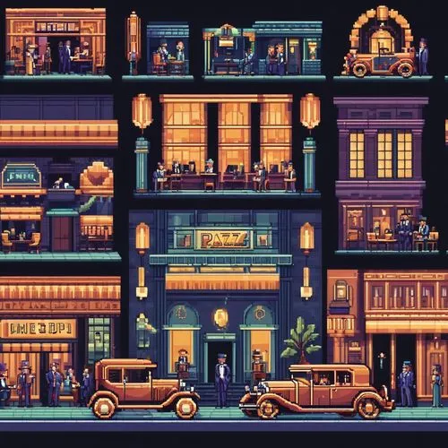 Pixel Art,retro christmas,flower shop,storefronts,store front,shopping street,victorian,gold shop,apartment house,pastry shop,retro styled,christmas scene,bakery,shopkeepers,the coffee shop,tavern,sho