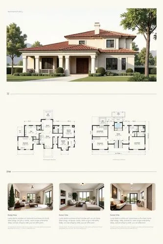 A professional architectural presentation board with a Pure background and a clean, minimalist design layout. The board includes:

Top Section: On the top left, a photorealistic render of a contempora
