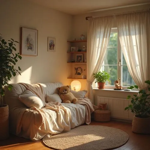 A cozy,two small white ,sweaters