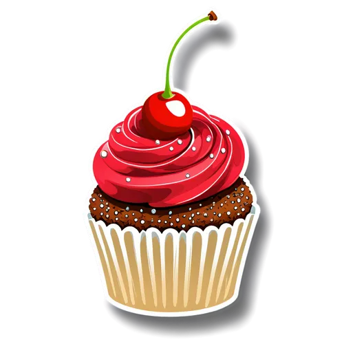 a cupcake with cherry toppings ,cupcake background,autumn cupcake,clipart cake,cupcake non repeating pattern,cupcake,cupcake pattern,cup cake,cupcakes,cherrycake,chocolate cupcake,cupcake tray,red cak