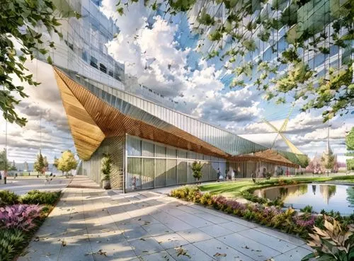 glass facade,eco hotel,hongdan center,eco-construction,futuristic architecture,costanera center,archidaily,glass building,modern architecture,3d rendering,modern office,new building,futuristic art mus