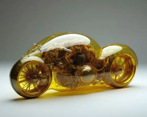 A futuristic gaa motorcycle designed for the urban commuter. The body is sleek and compact, with sharp, angular lines and a lightweight aluminum frame. The wheels are integrated into the body to minim
