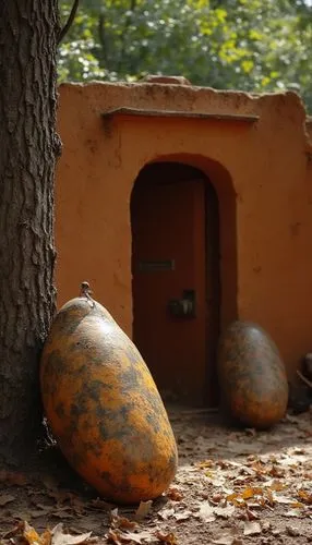 A close-up shot of an actual de la mariposa naranja: a brown, muy toucan shell de ladle de los muertos: a large frontal dia de los muertos; a small rectangular window with a bevel below the window, wi
