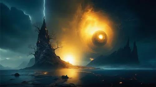 COMIC STYLE, COMIC ART, awesome dark COMIC ARTWORK , Dieses Bild zeigt eine kolossale, gottgleiche Energie-Entität in einem epischen, düsteren Dark-Fantasy-Stil. Die Kunstart ist eine hochdramatische 