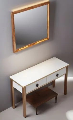 a wooden table with drawers and a mirror,dressing table,mobilier,writing desk,highboard,wood mirror,wooden desk,sideboard,danish furniture,folding table,miroir,vanities,toilet table,washstand,mirror f