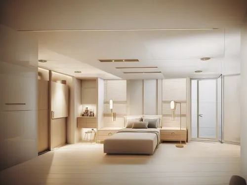 a room is shown with beige and white furniture,prefab,hallway space,prefabricated buildings,praxair,prefabricated,promax