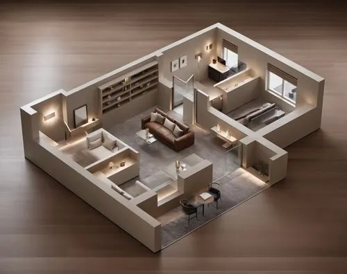3D Floor plan, Modern home,this is a small apartment with living room, kitchen, and bedroom,floorplan home,floorplans,modern room,habitaciones,house floorplan,an apartment,Photography,General,Realisti