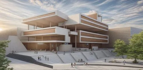 a rendering of a building that's under construction,modern architecture,modern building,school design,new building,multistory,conservatoires