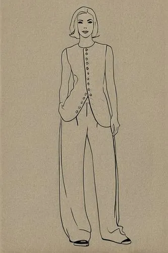 garment,woman in menswear,one-piece garment,advertising figure,vintage paper doll,lilian gish - female,pantsuit,pierrot,male poses for drawing,art deco woman,woman sitting,a wax dummy,ervin hervé-lórá