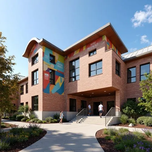 Elementary School Expressionism Style Building Design Ideas