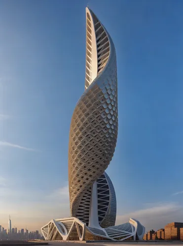 Time-lapse motion, day and night changing,futuristic architecture,the energy tower,steel sculpture,renaissance tower,futuristic art museum,steel tower,honeycomb structure,modern architecture,electric 