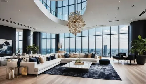 **Australia Interior Design**
Modern Australian living room, spacious open-plan area, high ceiling, large windows, natural light pouring in, minimalist decor, beige walls, polished wooden floors, slee