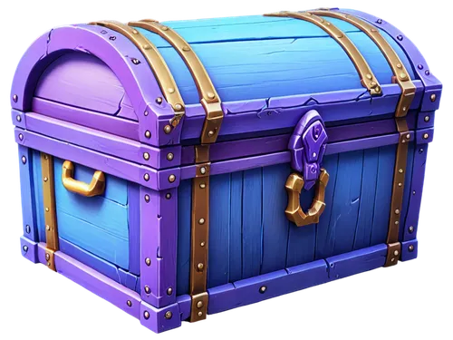 Blue and purple treasure chest, polycount contest winner, processed art, clash of clans style, drama, game icon assets, heavy two-tone shading, 
,treasure chest,attache case,twitch icon,shopping cart 