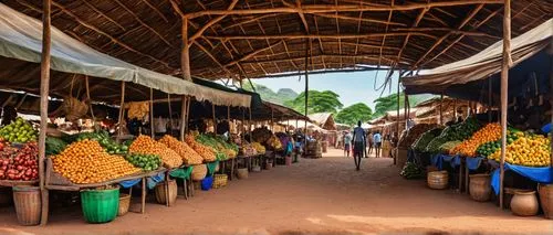 view,african market,an outdoor market with lots of different fruits,vegetable market,fruit market,market stall,marketplace,the market,principal market,market vegetables,fruit stands,vendors,market,fru