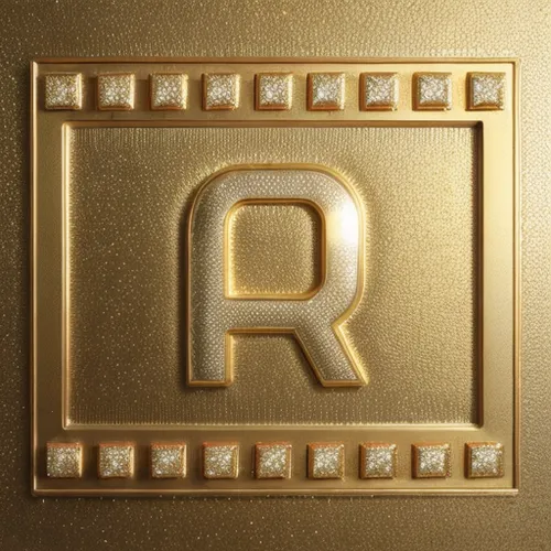 solid gold letter on top of solid gold background,letter r,r,rr,chocolate letter,rupee,rf badge,scrabble letters,r badge,rc,gold ribbon,wooden letters,decorative letters,kr badge,rv,tr,letter m,letter