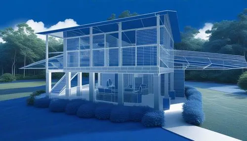 a 3d rendering of a house is shown,prefabrication,renders