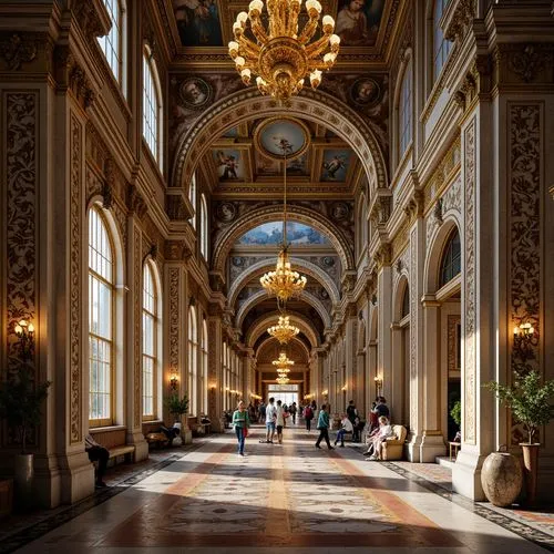 Intricate stone carvings, ornate mosaics, golden domes, grand archways, richly patterned marble floors, vibrant frescoes, lavish chandeliers, elaborate iconostases, ornamental columns, gilded accents,
