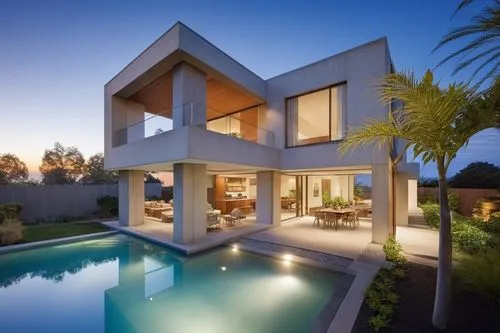 large modern style house lit up by lights and with glass windows,modern house,modern architecture,beautiful home,dreamhouse,cube house,house shape