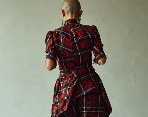 Fashion imagery ,Alexander Mcqueen vinyl outfit, Vogue Italia by Steven Klein
,the back of a woman in a red checkered dress,autumn plaid pattern,tartan,buffalo plaid paper,light plaid,buffalo plaid re