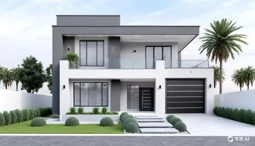 an artistically designed contemporary house with an impressive yard and yard area,modern house,3d rendering,residencial,sketchup,residential house,render