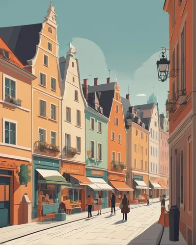 City walk in North Europe, by Emiliano Ponzi,lübeck,bremen town musicians,copenhagen,nyhavn,riga,hanseatic city,freiburg,bremen,gdańsk,denmark,stockholm,luneburg,turku,regensburg,leipzig,bamberg,rothe