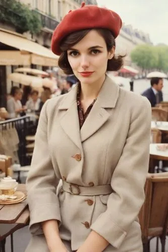 parisian coffee,beret,vintage girl,vintage fashion,vintage woman,paris cafe,vintage women,cigarette girl,stewardess,paris,french coffee,retro woman,daisy jazz isobel ridley,retro women,orsay,woman at 
