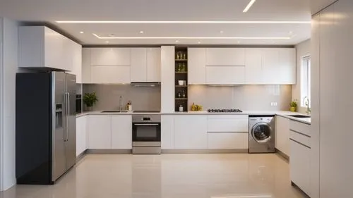 a clean, white kitchen with appliances and a washing machine,modern kitchen interior,modern kitchen,modern minimalist kitchen,kitchen design,kitchen interior,kitchens,kitchen block,kitchen,interior mo