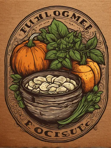 Think of a rustic food logo with earthy tones and hand-drawn illustrations.,root vegetables,vegetable outlines,crate of vegetables,cruciferous vegetables,agaricus,wreath vector,thanksgiving veggies,or