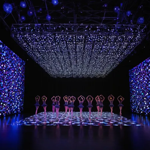 modern tv stage design,dance show,stage design,light art,cirque du soleil,kinetic art,chrysanthemum exhibition,luminous garland,performance hall,drawing with light,professional light show video,uv,wat