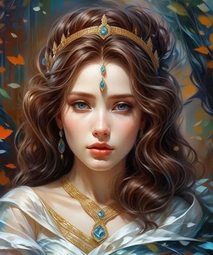 big crown,fantasy portrait,mystical portrait of a girl,fantasy art,celtic queen,fairy tale character,faery,fairy queen,faerie,romantic portrait,the enchantress,radha,fantasy woman,fantasy picture,celt