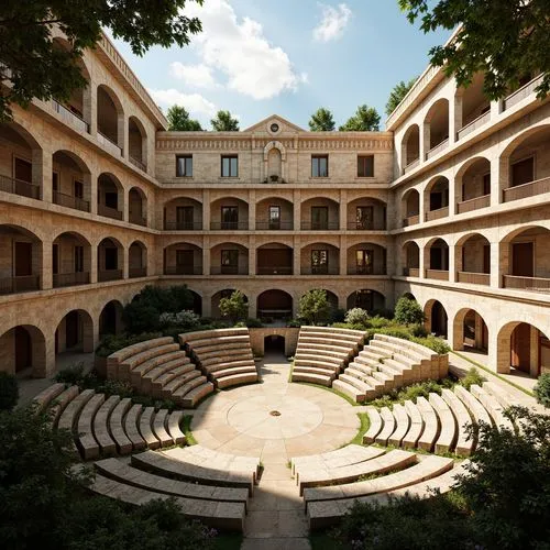 Amphitheater Romanesque Style Steel-Framed Building Architecture Design Ideas