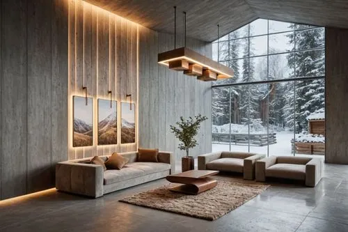 a large living room with windows in the background,interior modern design,contemporary decor,modern decor,modern living room,modern room,modern minimalist lounge