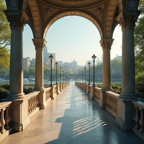 Art Deco Style Pedestrian Bridge Architecture Design Ideas