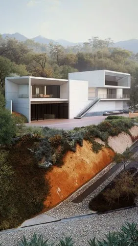 conserva la imagen como esta, solo mejora el realismo, billos, contraste, saturacion, angulo focal,luces, sonbras, remplaza las montañas de piedro por bosques andinos, conserva el acceso vehicular en 