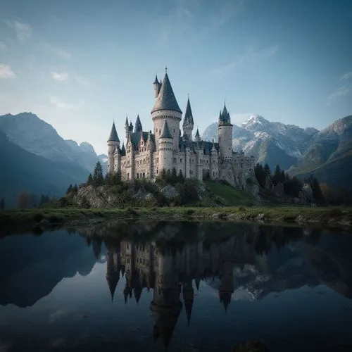 Pc gaming فائق الجمال والدقة,a castle next to a body of water,fairytale castle,fairy tale castle,fairytale,castles,fantasy picture,gold castle