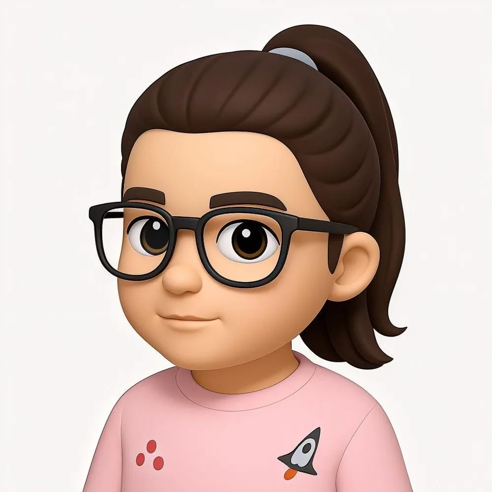 an image of a child with glasses sitting at a table