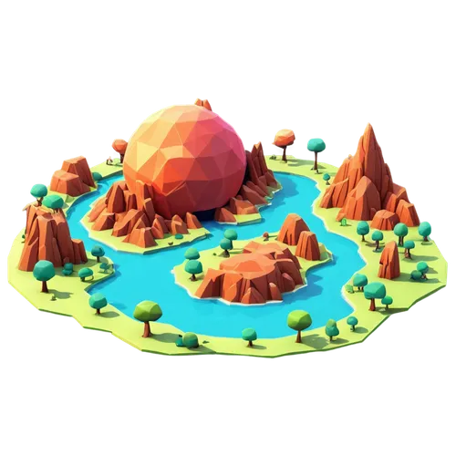 floating island,floating islands,mushroom island,shield volcano,low poly,mushroom landscape,mountain plateau,low-poly,mountain world,terrain,stone desert,lava dome,desert desert landscape,desert plane