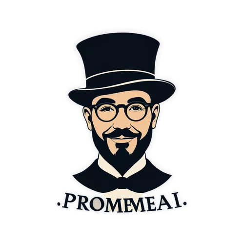 consultancy logo, consultant, Logo for Promeai on the theme of wiseman, smirk, vector, vintage, advice, glasses, circle logo, top hat, happy,pomade,pompadour,dribbble icon,dribbble,roumbaler,dribbble 