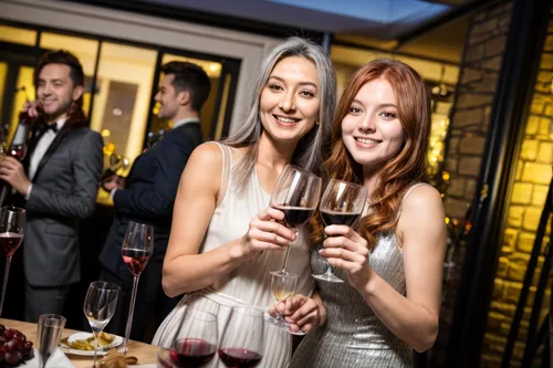 madre e hija tomando una copa de vino en año nuevo de fiesta,sommeliers,hostesses,champagne reception,wine bar,sommelier,sparkling wine,hoteliers,barmaids,wine tavern,wines,heidsieck,eventos,caterers,